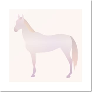 Minimal Perlino Akhal Teke Horse Breed Silhouette Posters and Art